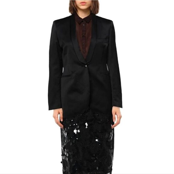 NEW AMEN Couture satin black blazer 6 S - Picture 2 of 15